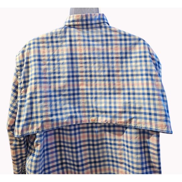 Mens Vineyard Vines Performance Harbor Shirt Fishing Pink Blue Gingham sz XL - Picture 4 of 12